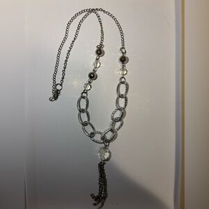 Elegant Silver Chain Necklace with Beads